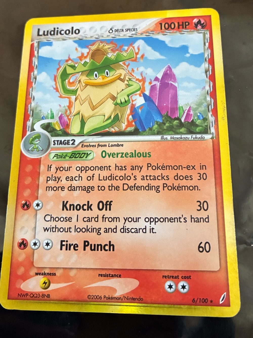 Ludicolo Pokémon Card - Stage 2 - 100 Hp (holographic)